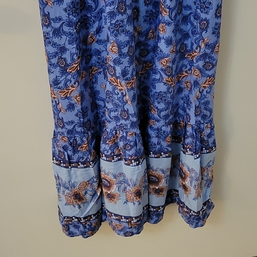 Cute Coquette Prairie Granny Floral Empire Waist Swing Shirt Land Girl Dress - Picture 6 of 8